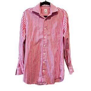 PETER MILLAR Seaside Men's Ocean Gingham Sport Shirt size M